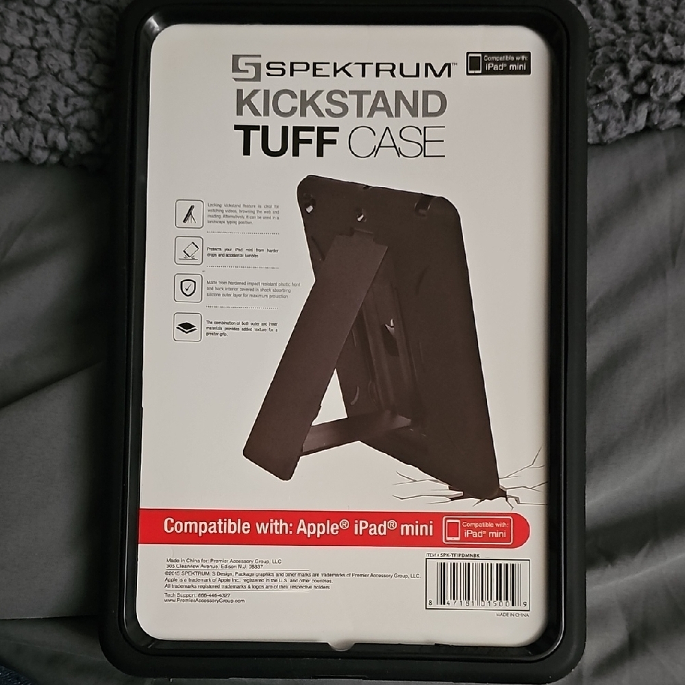 Black Kickstand Tuff Case for iPad Mini